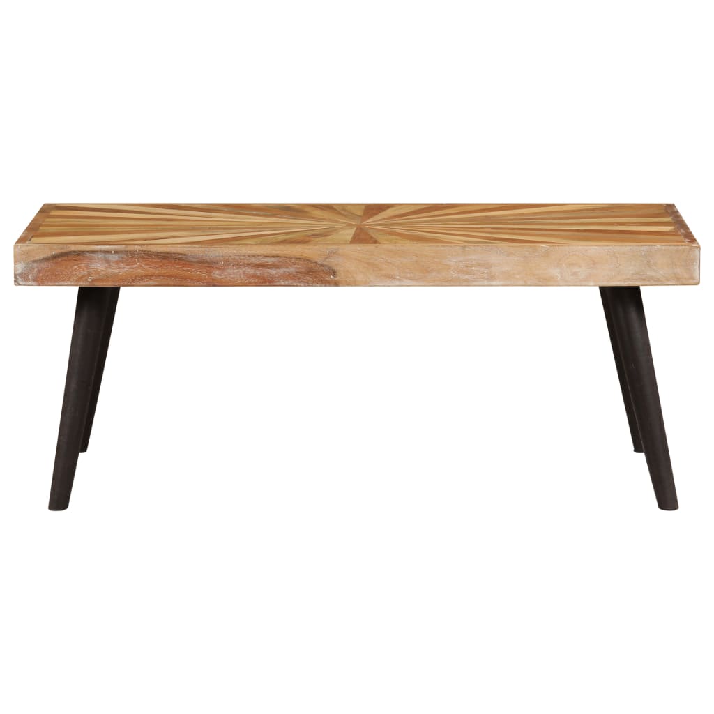 vidaXL Mesa de centro de madera de mango maciza 90x55x36 cm