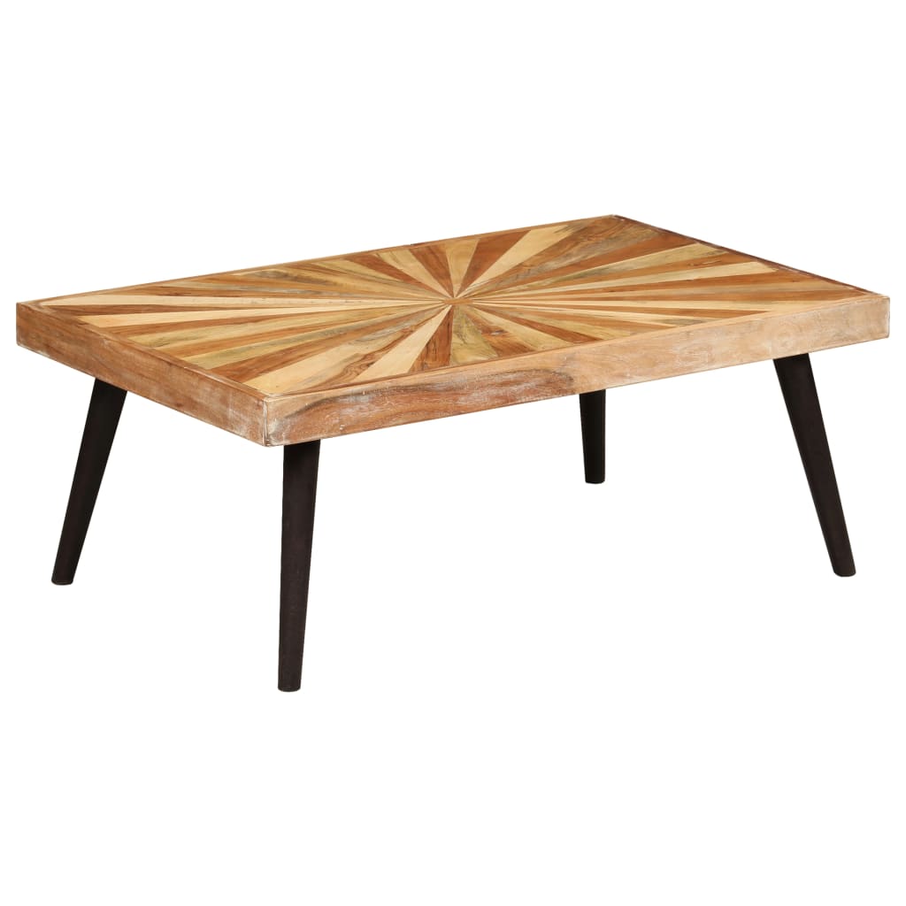 vidaXL Mesa de centro de madera de mango maciza 90x55x36 cm