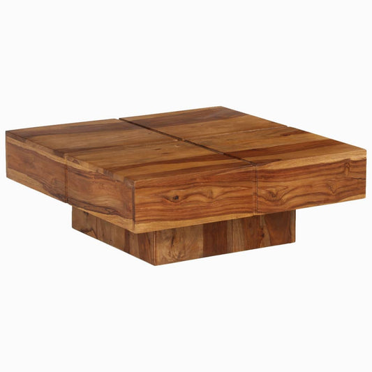 vidaXL Mesa de centro de madera maciza de acacia 80x80x30 cm