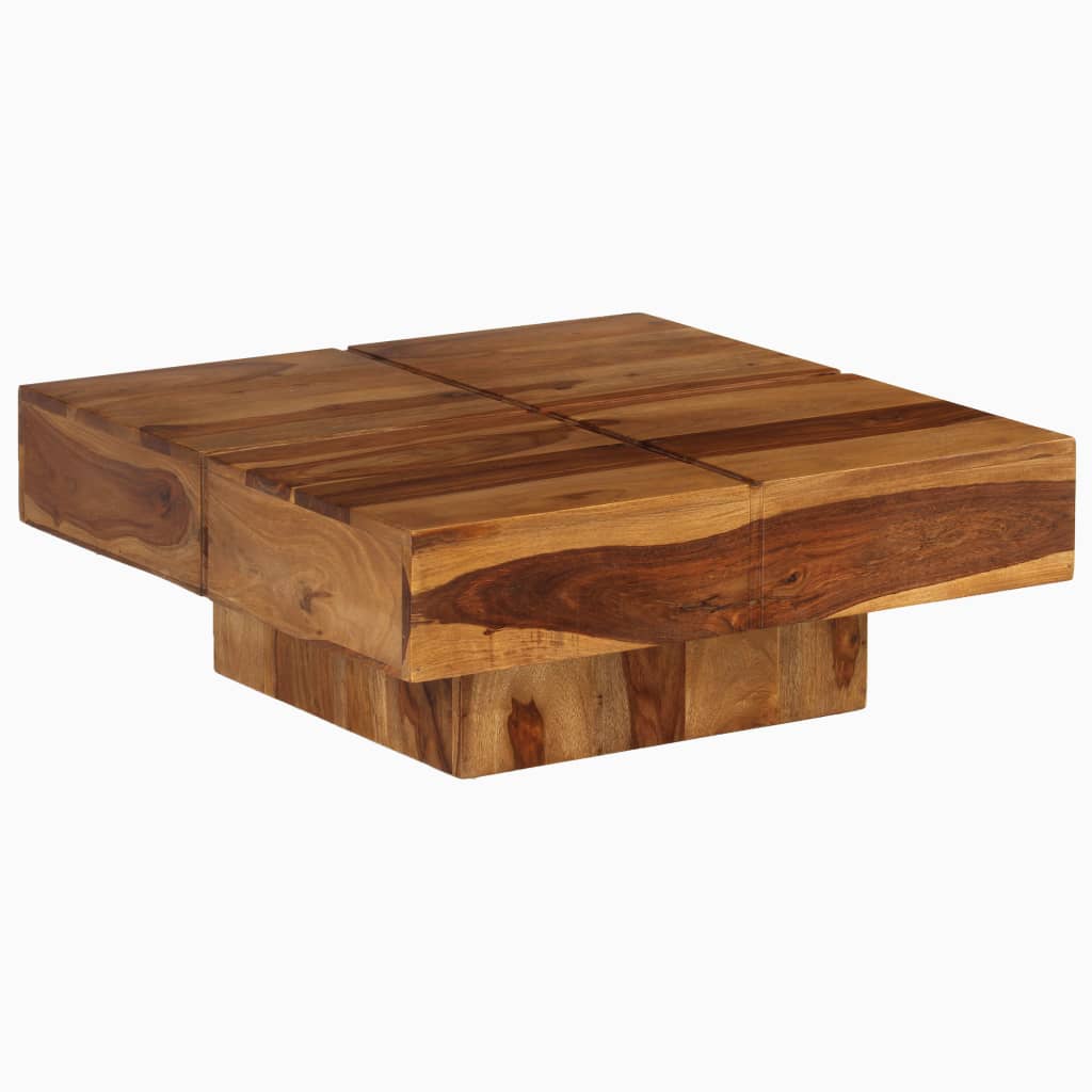 vidaXL Mesa de centro de madera maciza de acacia 80x80x30 cm