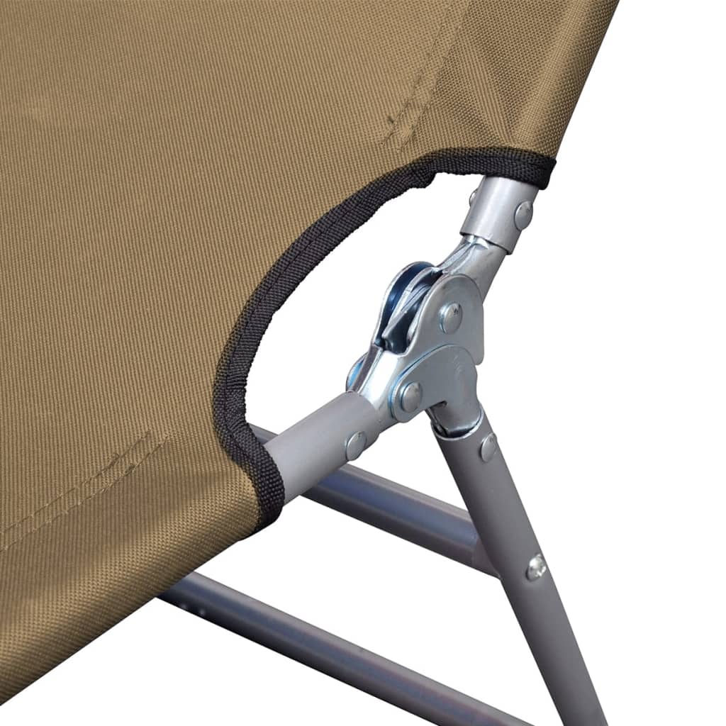 vidaXL Tumbona plegable con cojín de cabeza y respaldo ajustable gris