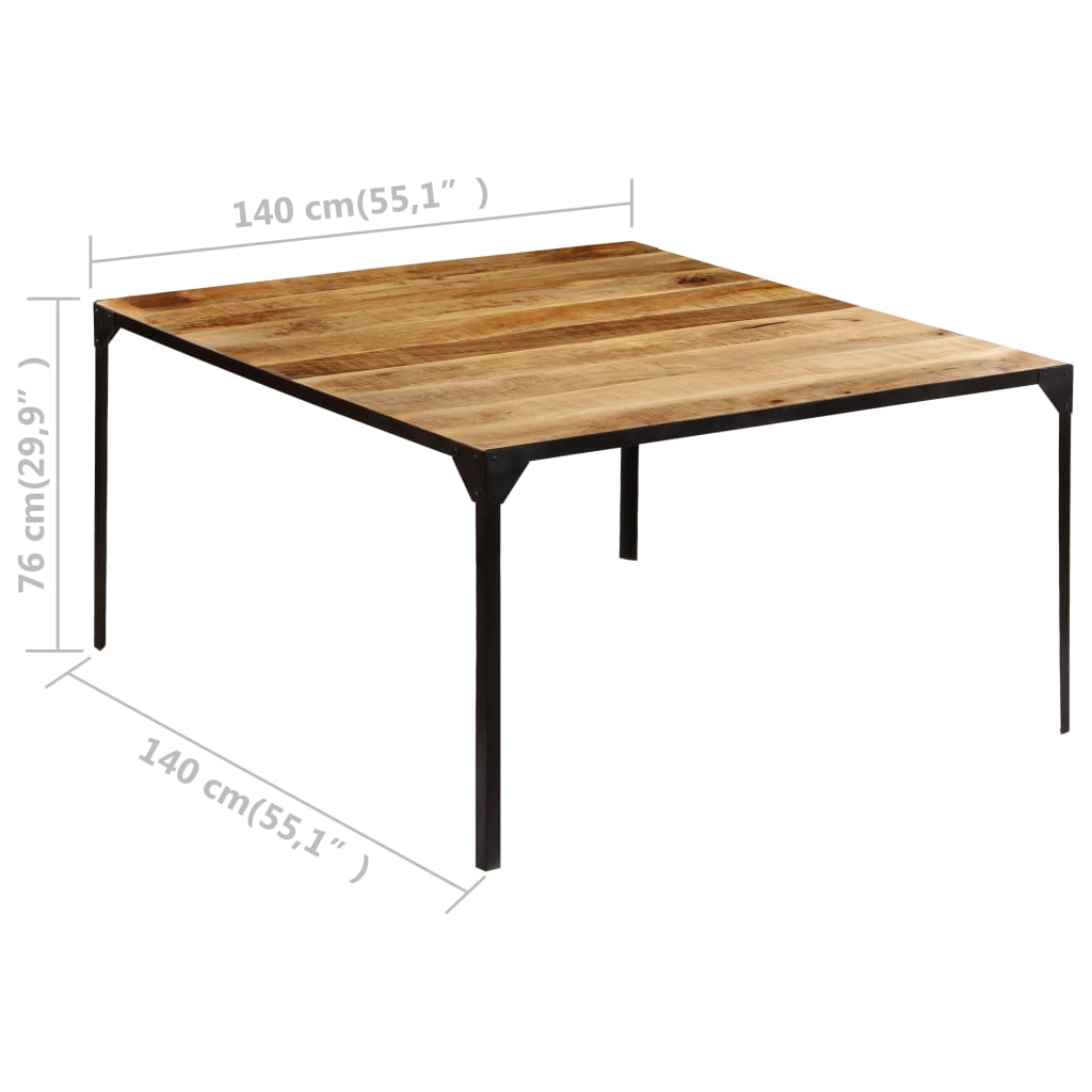 vidaXL Mesa de comedor de madera maciza de mango 140x140x76 cm