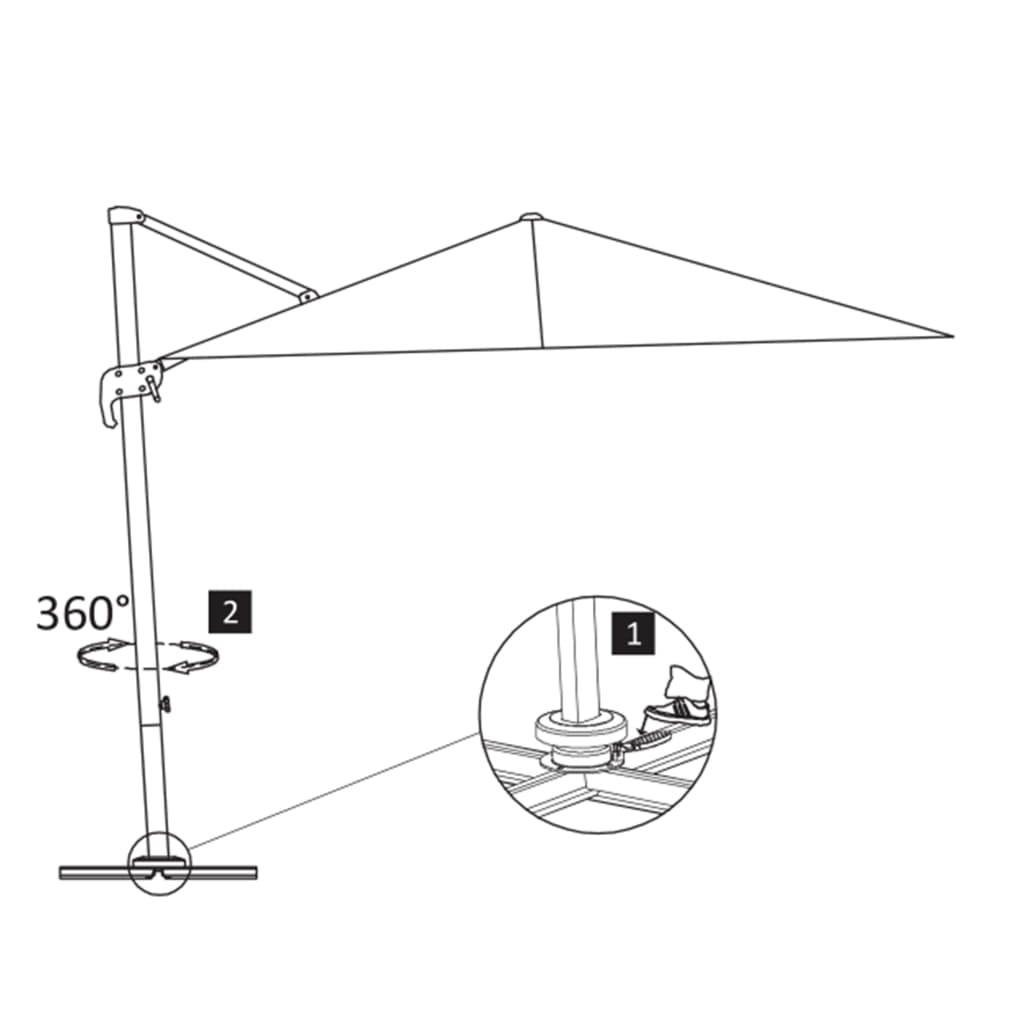 vidaXL Sombrilla jardín voladiza con palo de aluminio arena 300x300 cm