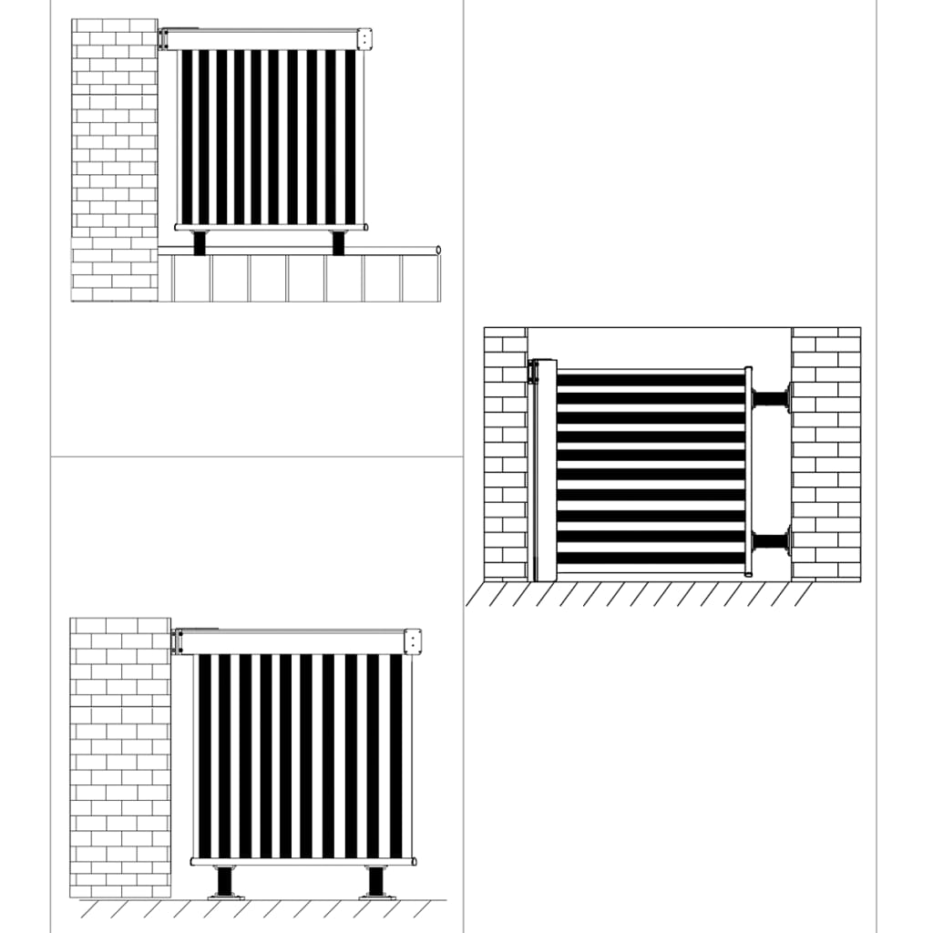 vidaXL Toldo lateral de balcón multifuncional 150x200 cm negro