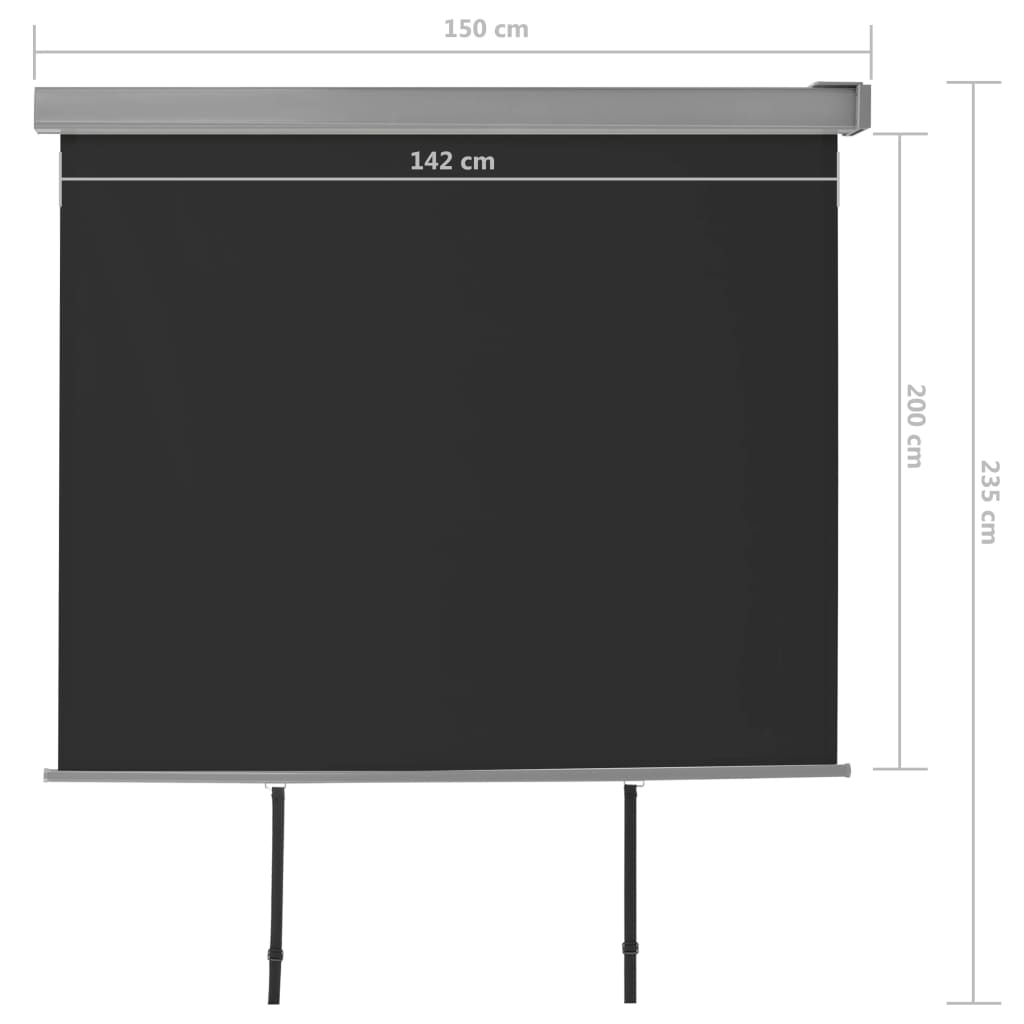 vidaXL Toldo lateral de balcón multifuncional 150x200 cm negro