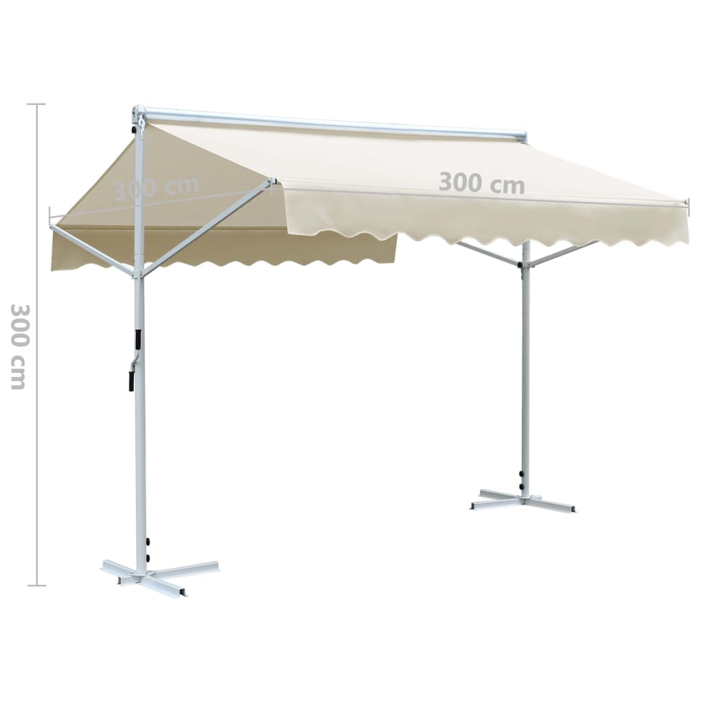 vidaXL Toldo independiente 3x3 m color crema