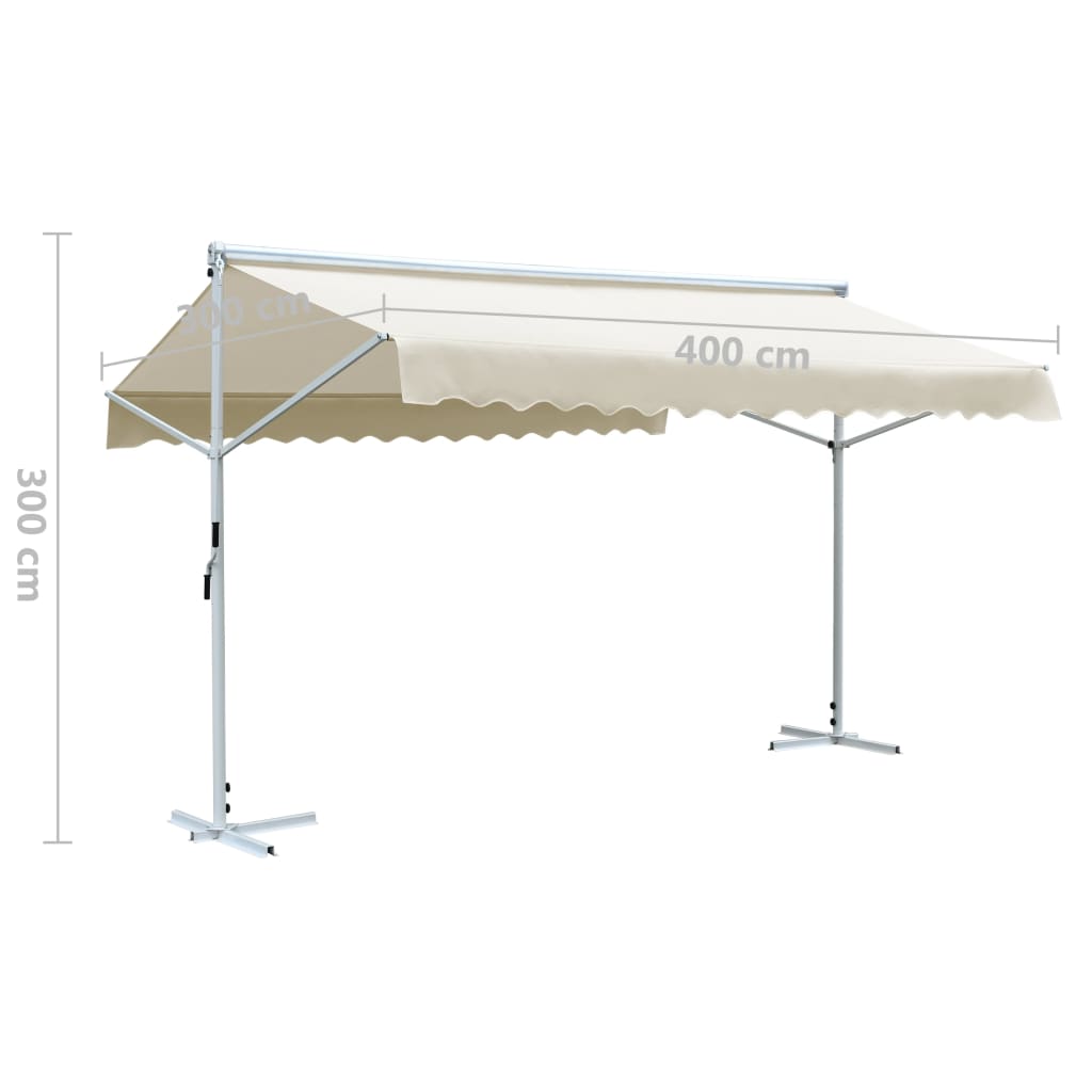 vidaXL Toldo independiente 4x3 m color crema