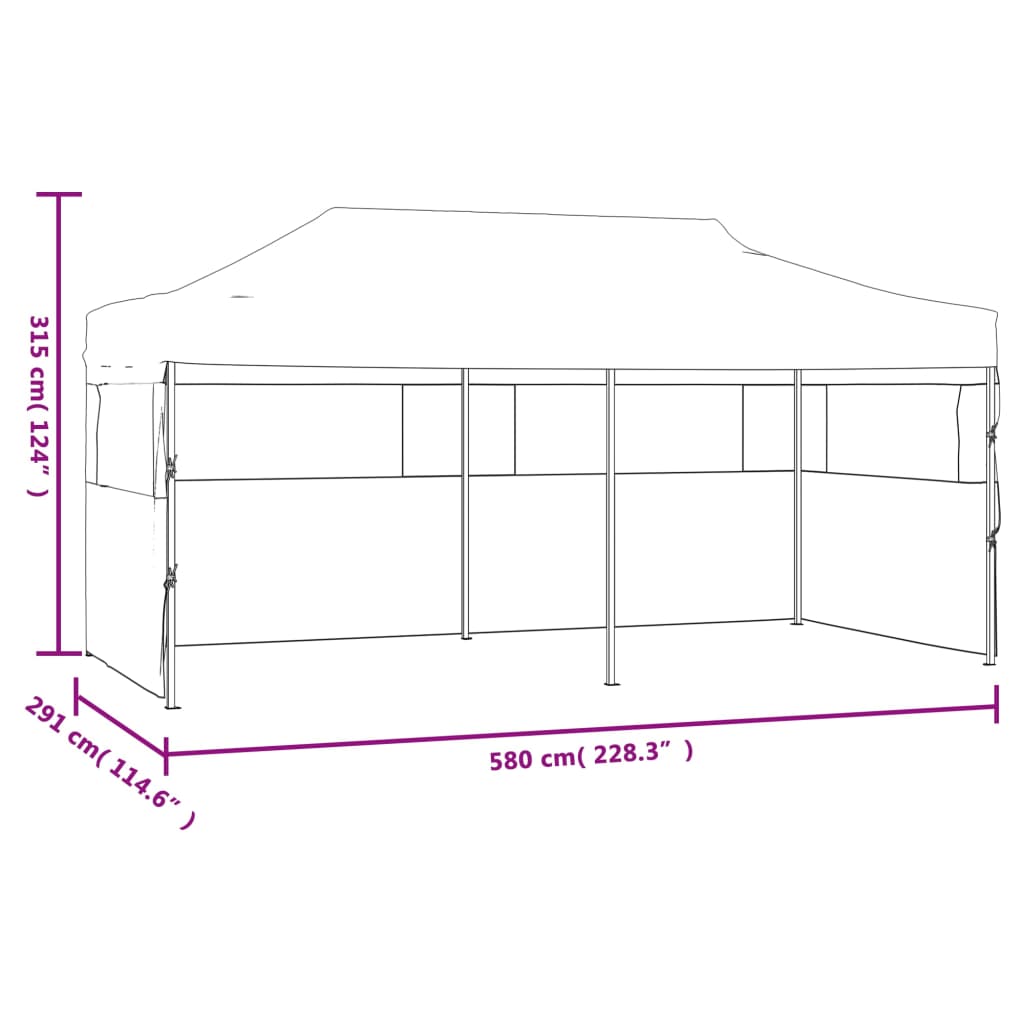 vidaXL Carpa plegable Pop-up con paredes laterales 3x6 m antracita