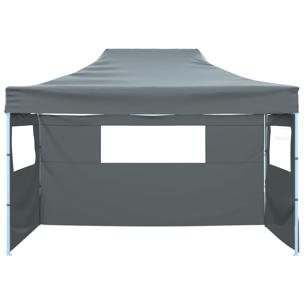 vidaXL Carpa pleglable con 3 paredes 3x4,5 m gris antracita