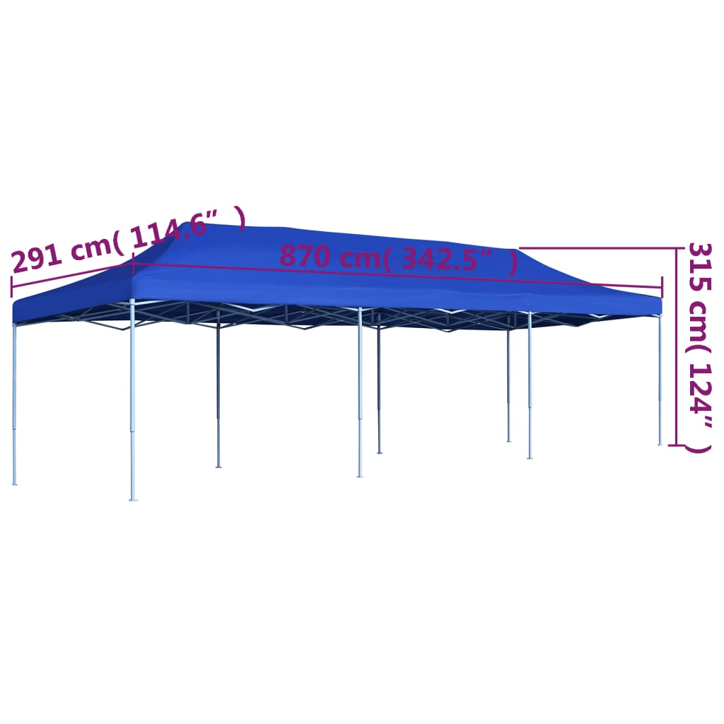 vidaXL Carpa para fiestas pop-up plegable azul 3x9 m