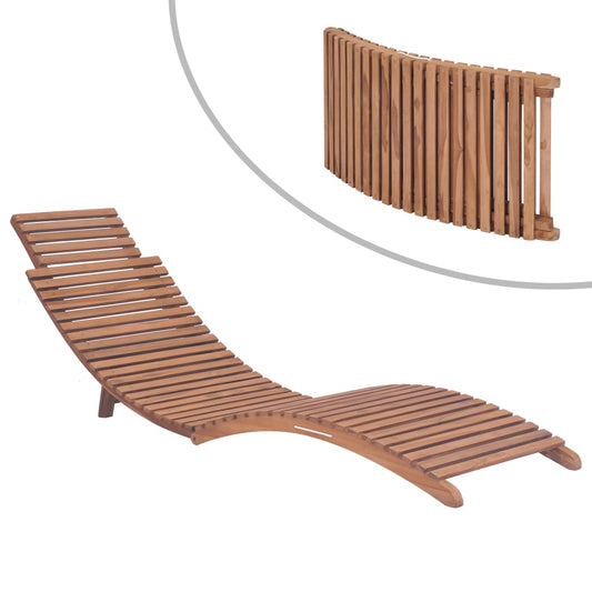 vidaXL Tumbona plegable de madera maciza de teca