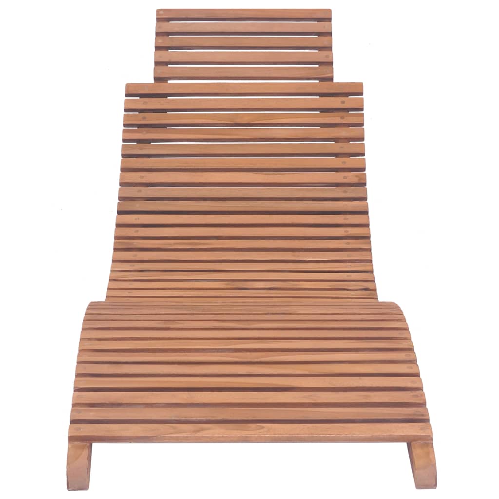 vidaXL Tumbona plegable de madera maciza de teca