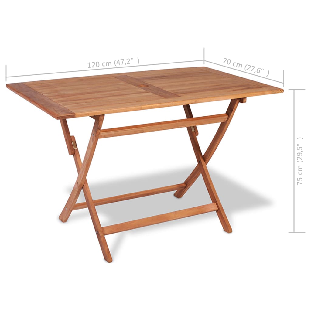 vidaXL Conjunto de comedor de jardín 5 piezas madera maciza de teca