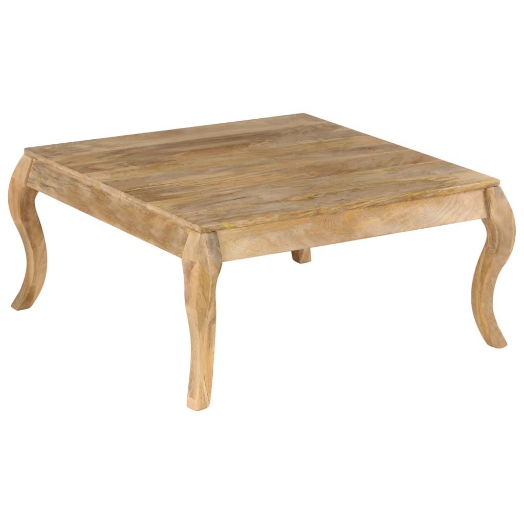 vidaXL Mesa de centro de madera maciza de mango 80x80x40 cm