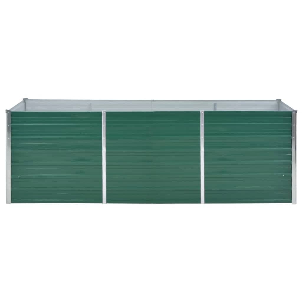 vidaXL Arriate de jardín de acero galvanizado verde 240x80x77 cm