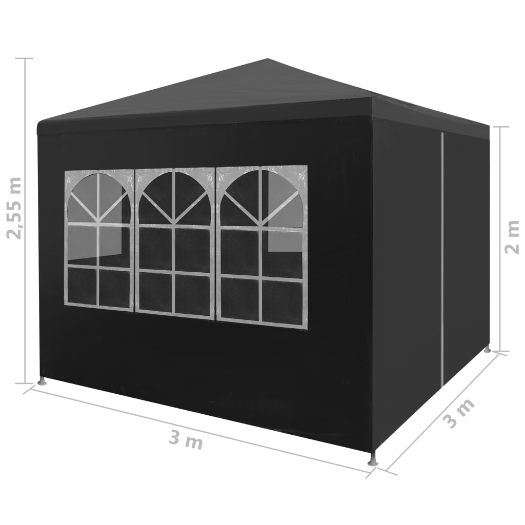 vidaXL Carpa para celebraciones gris antracita 3x3 m