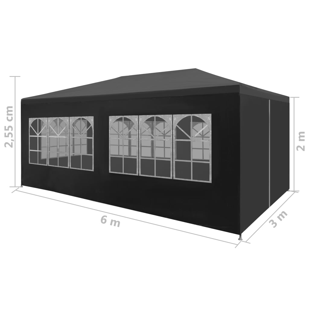 vidaXL Carpa para fiestas gris antracita 3x6 m