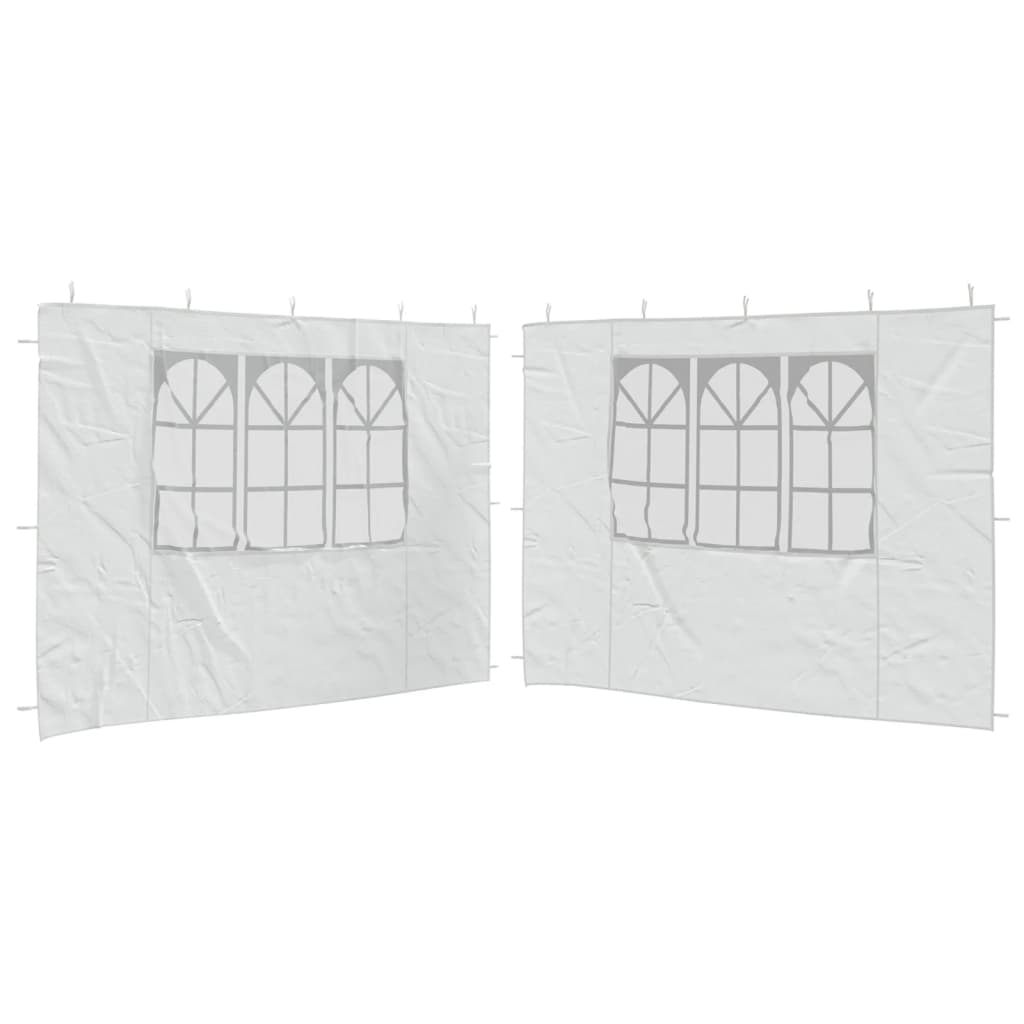 vidaXL Paredes laterales de carpa de fiesta con ventana 2uds PE blanco