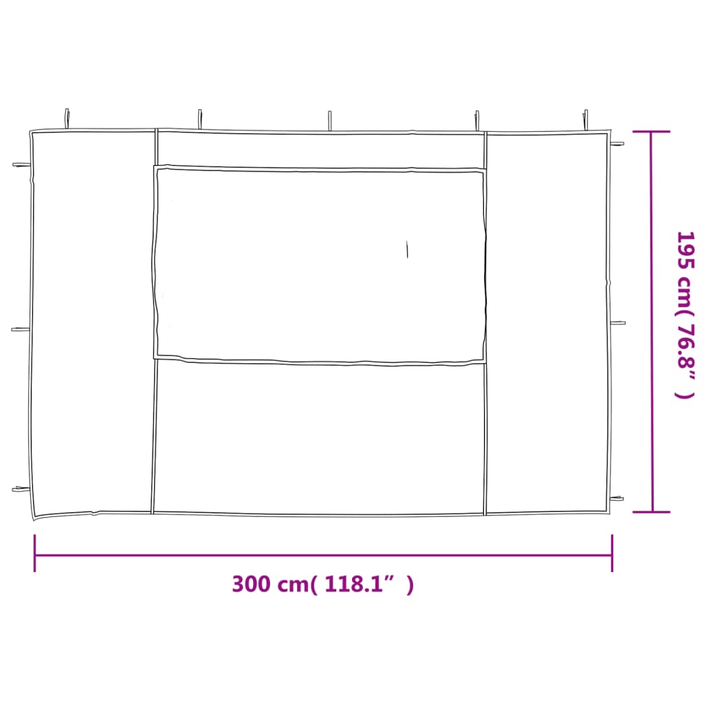 vidaXL Paredes laterales de carpa de fiesta con ventana 2uds PE blanco