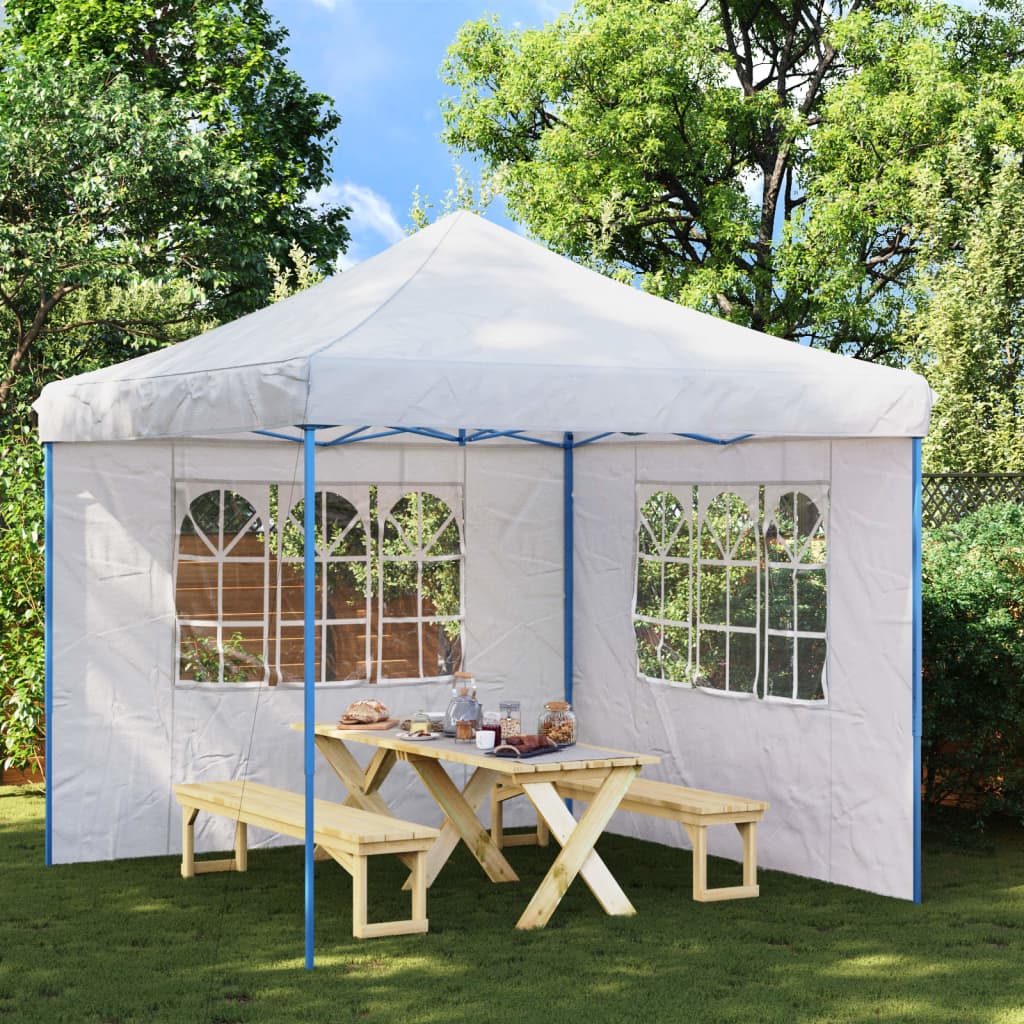 vidaXL Paredes laterales de carpa de fiesta con ventana 2uds PE blanco