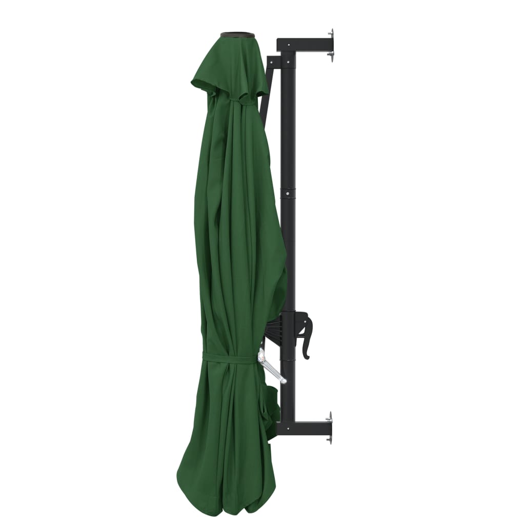 vidaXL Sombrilla de pared con barra de metal verde 300 cm