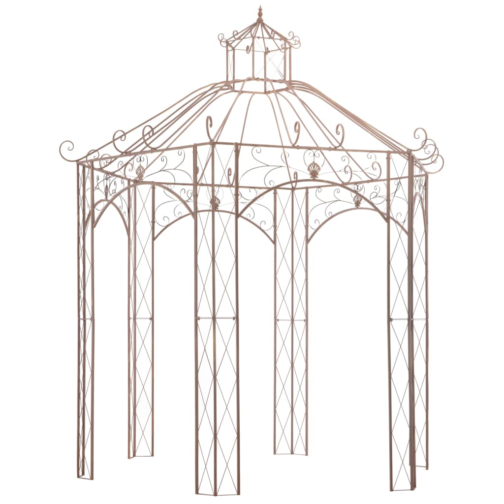 vidaXL Pérgola de jardín marrón antiguo 3 m hierro