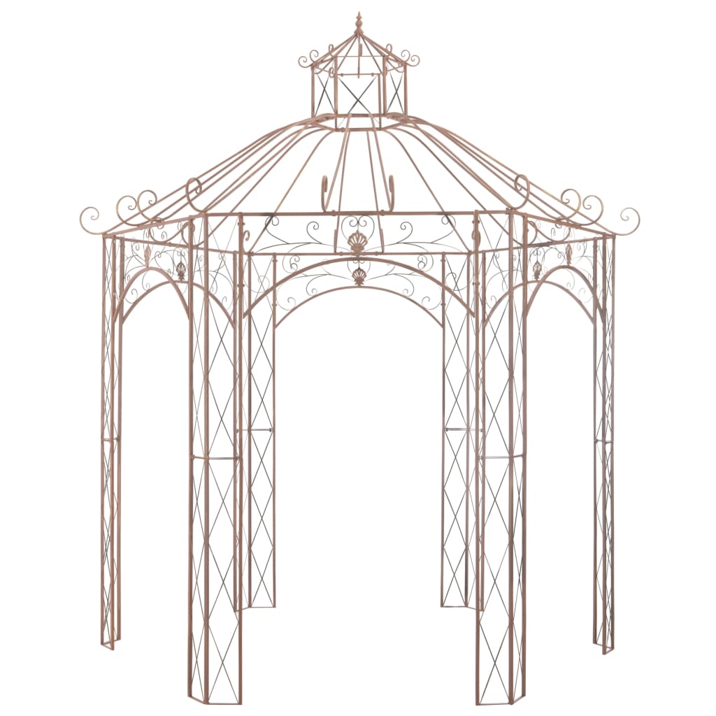 vidaXL Pérgola de jardín marrón antiguo 3 m hierro