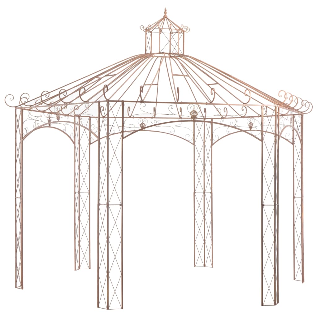 vidaXL Pérgola de jardín marrón antiguo 4 m hierro