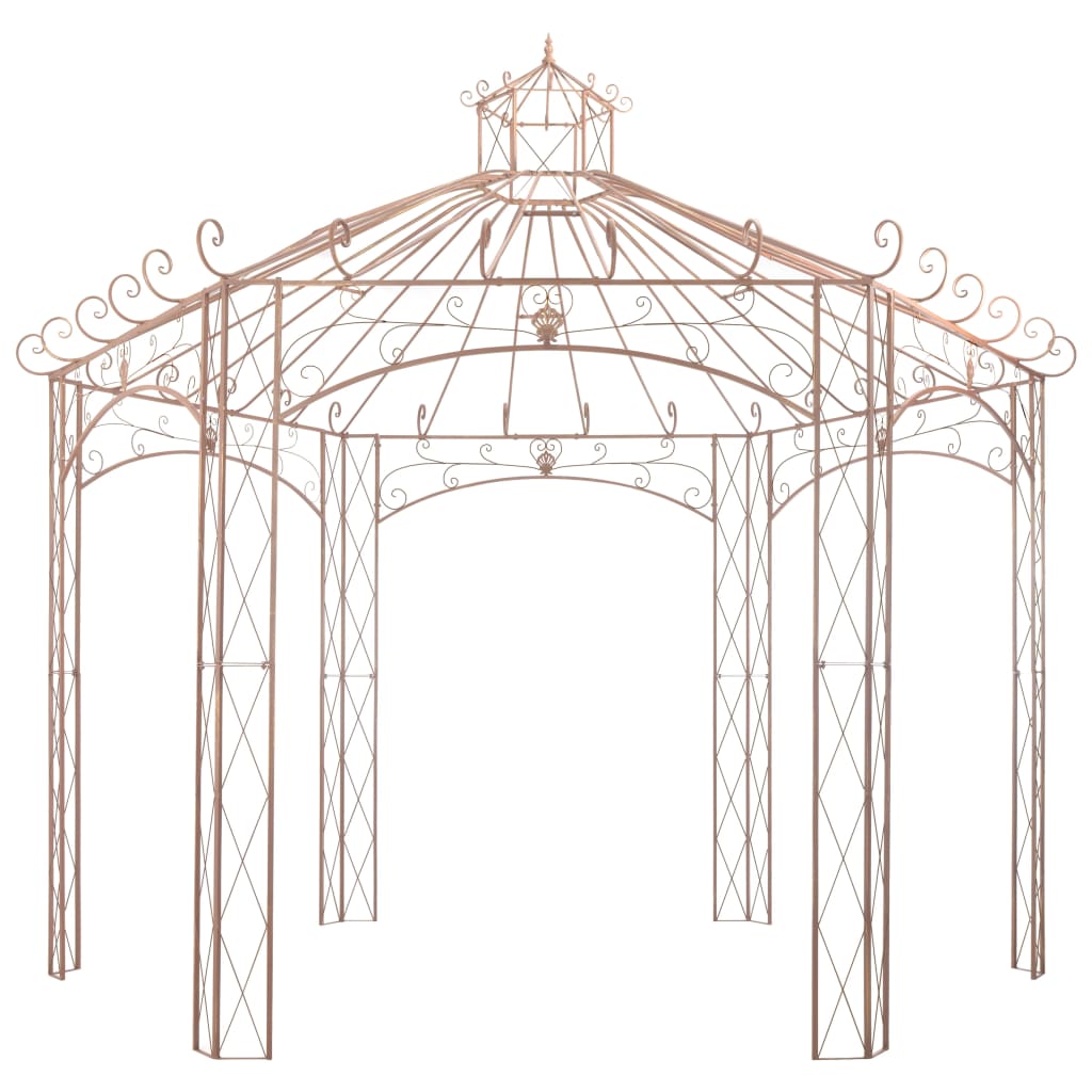 vidaXL Pérgola de jardín marrón antiguo 4 m hierro