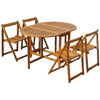 vidaXL Set comedor de jardín plegable 5 piezas madera maciza de acacia