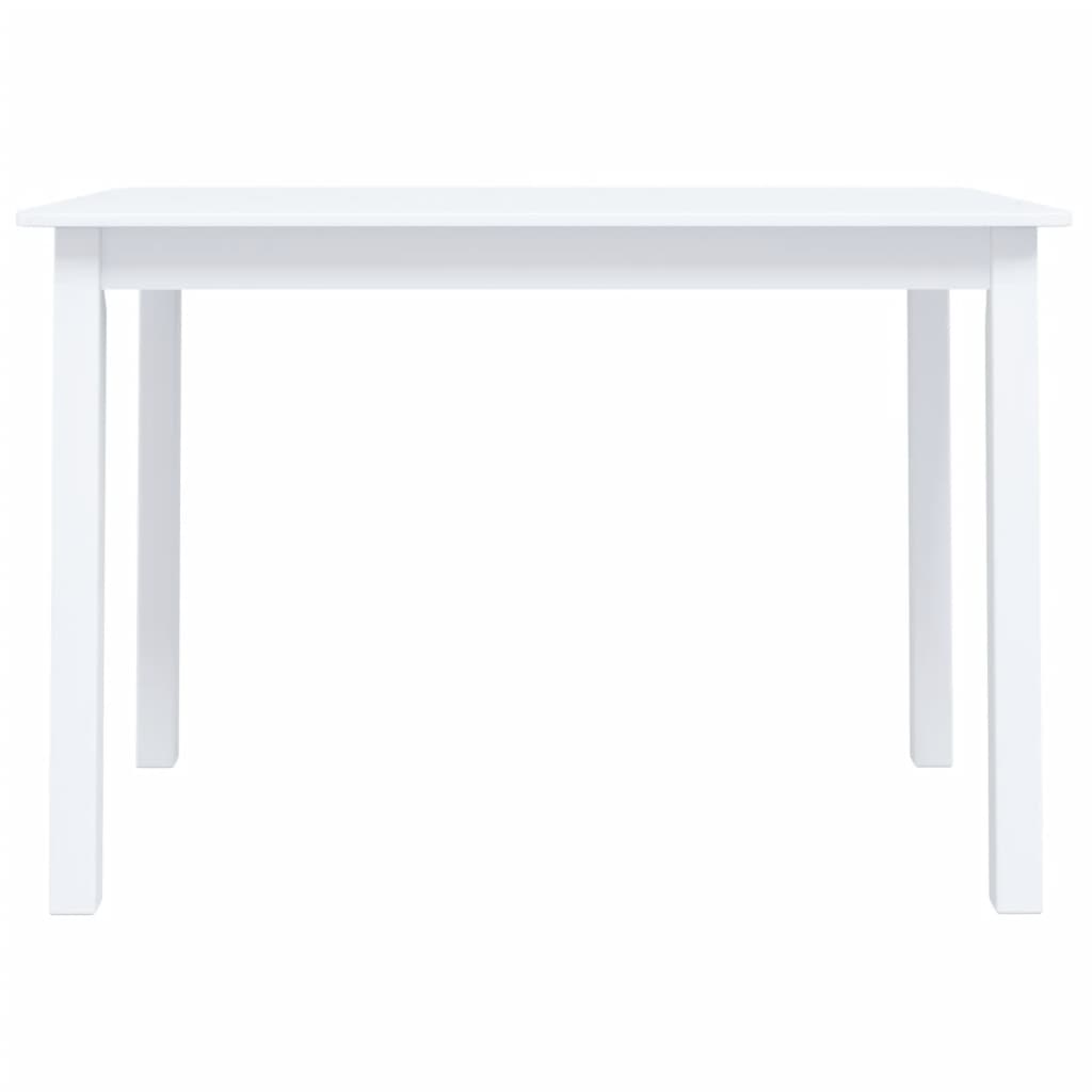 vidaXL Mesa de comedor de madera maciza de caucho blanca 114x71x75 cm