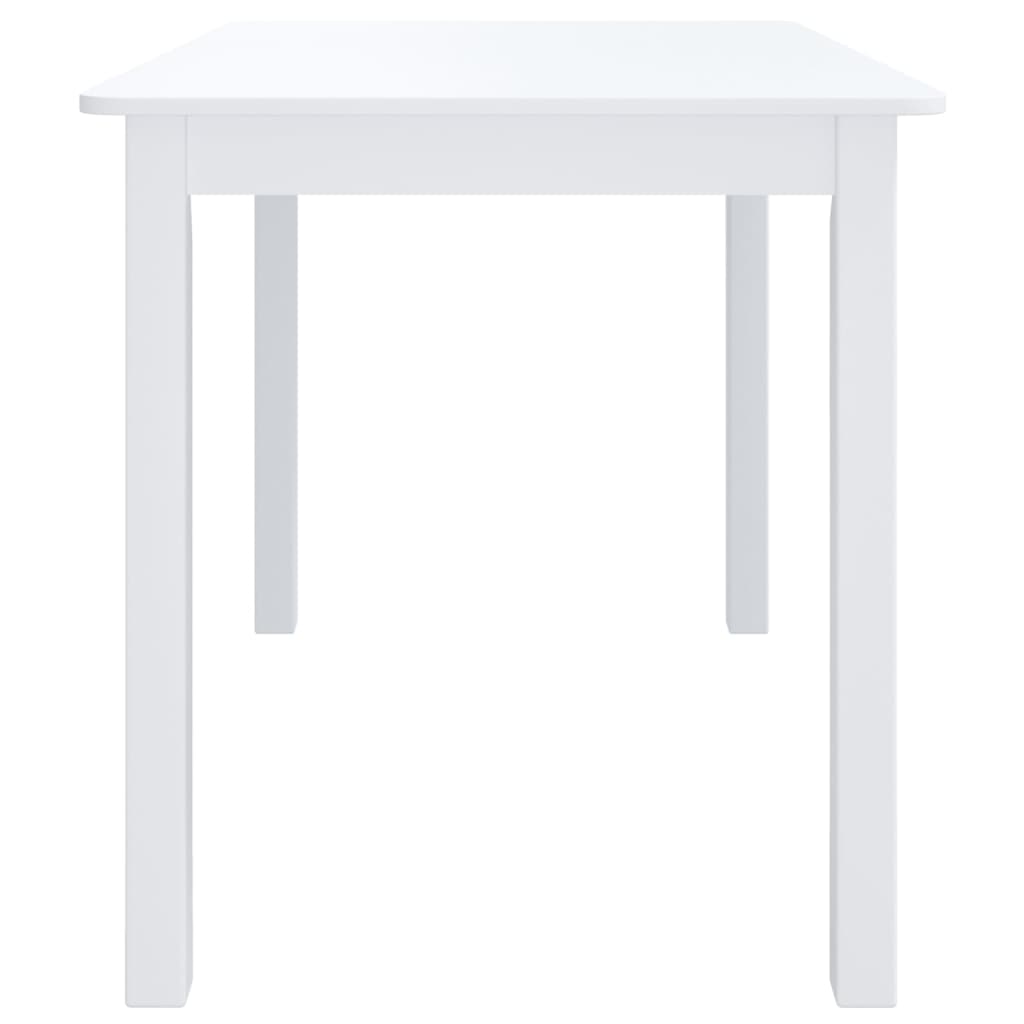 vidaXL Mesa de comedor de madera maciza de caucho blanca 114x71x75 cm