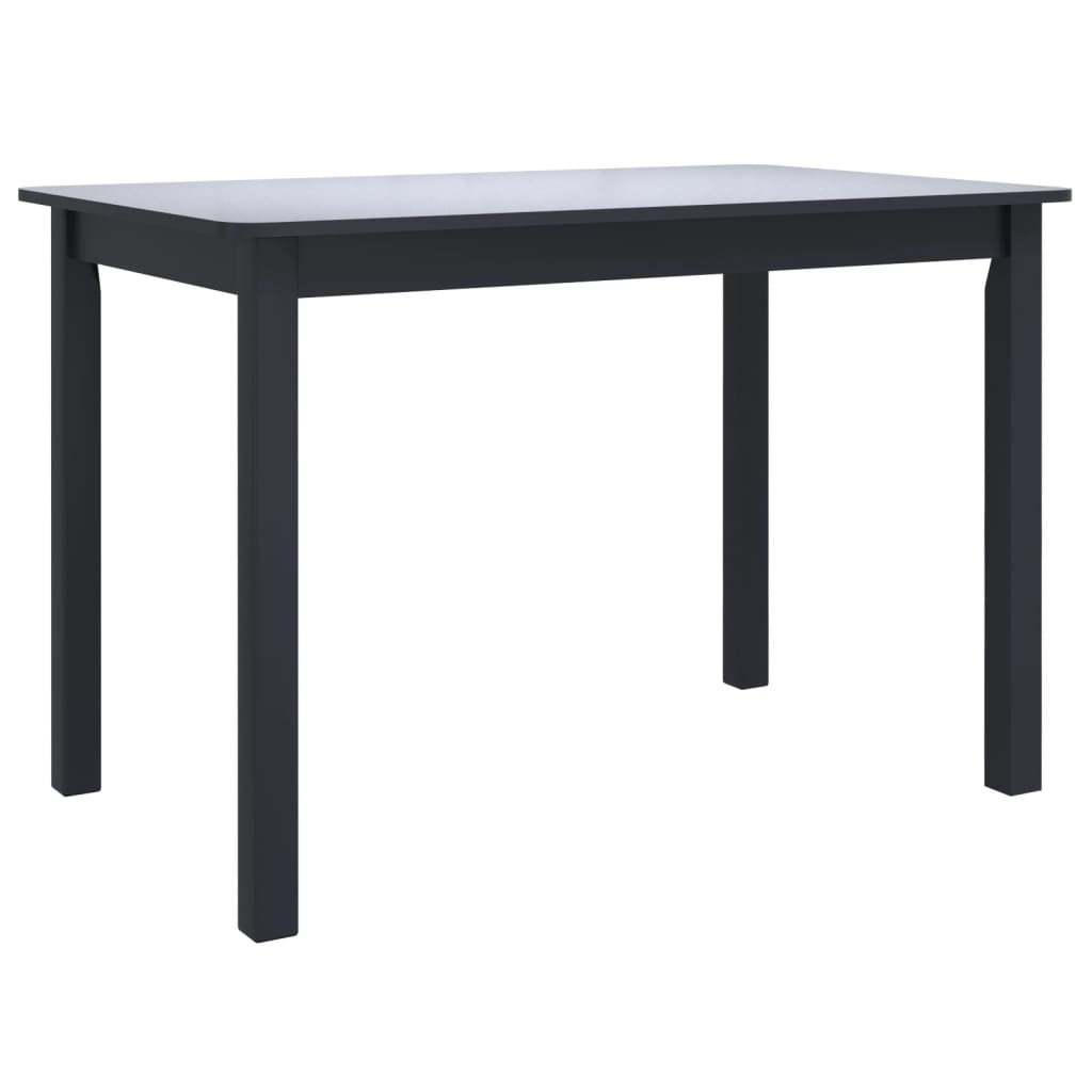 vidaXL Mesa de comedor de madera maciza de caucho negro 114x71x75 cm