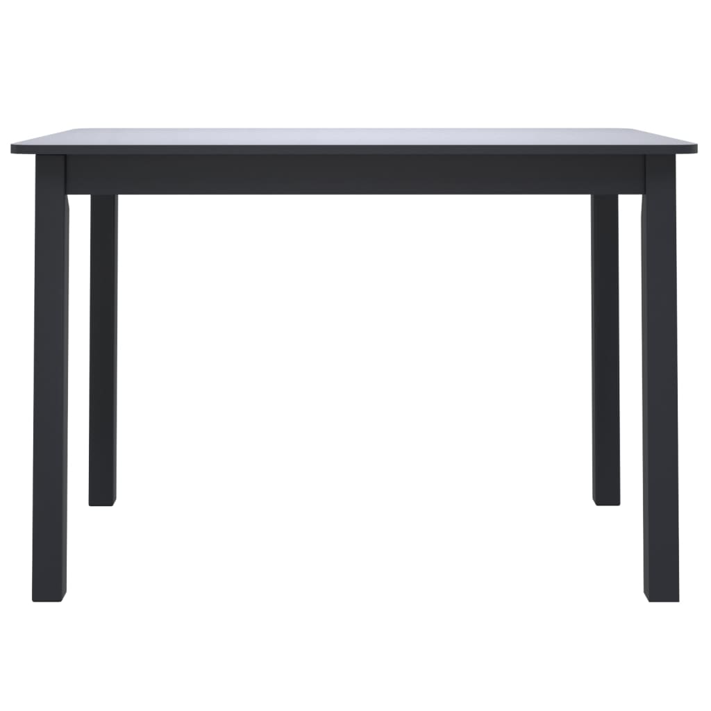 vidaXL Mesa de comedor de madera maciza de caucho negro 114x71x75 cm