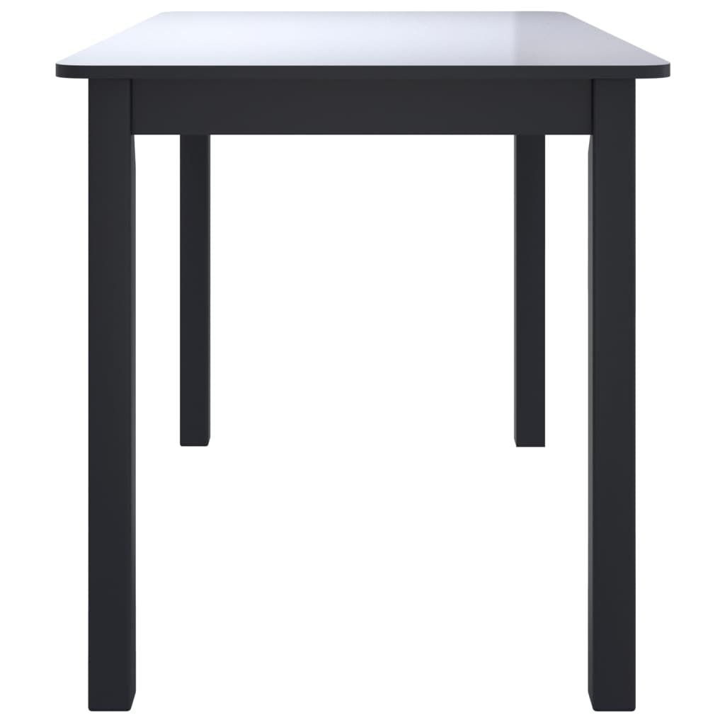 vidaXL Mesa de comedor de madera maciza de caucho negro 114x71x75 cm