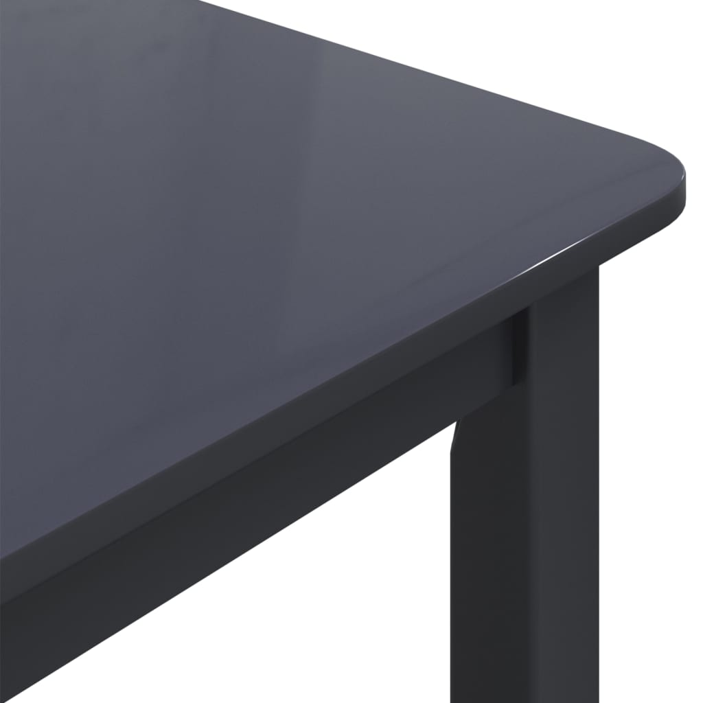 vidaXL Mesa de comedor de madera maciza de caucho negro 114x71x75 cm