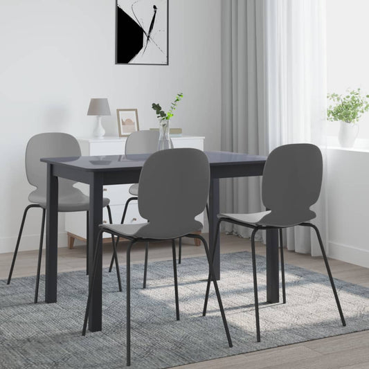 vidaXL Mesa de comedor de madera maciza de caucho negro 114x71x75 cm