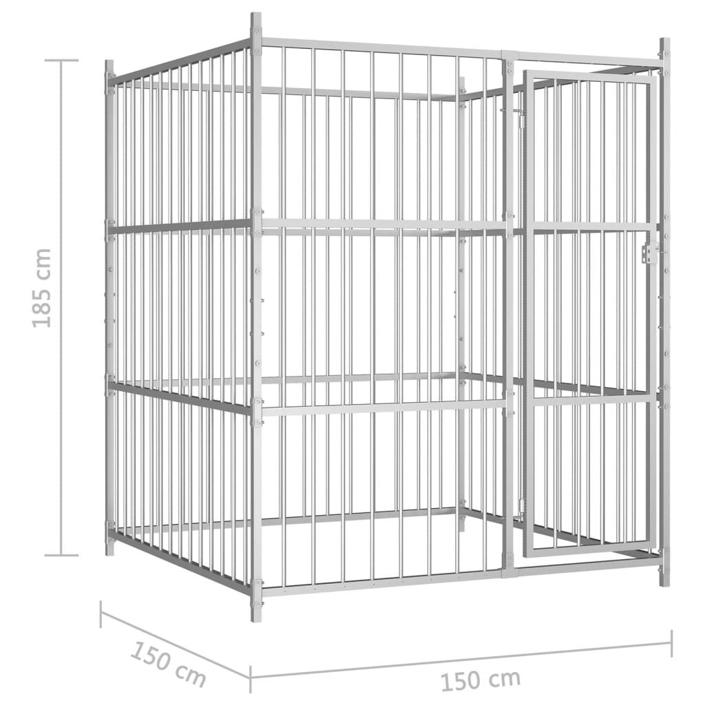 vidaXL Perrera de exterior 150x150x185 cm