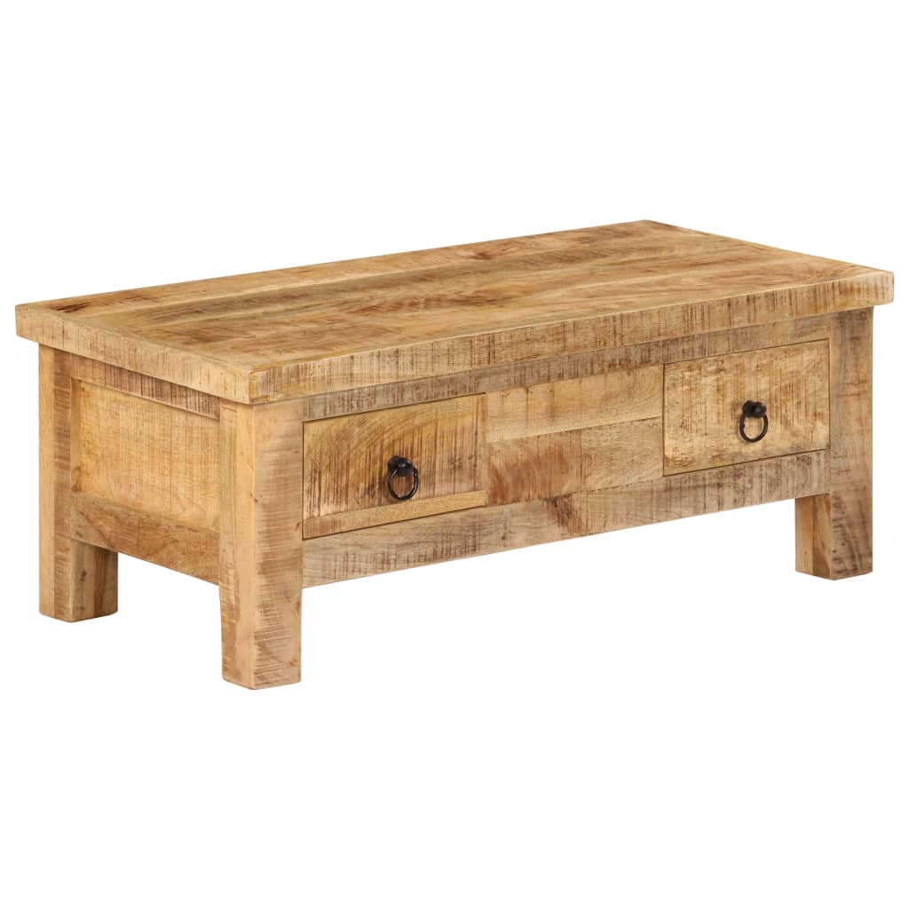 vidaXL Mesa de centro de madera maciza de mango 90x45x35 cm