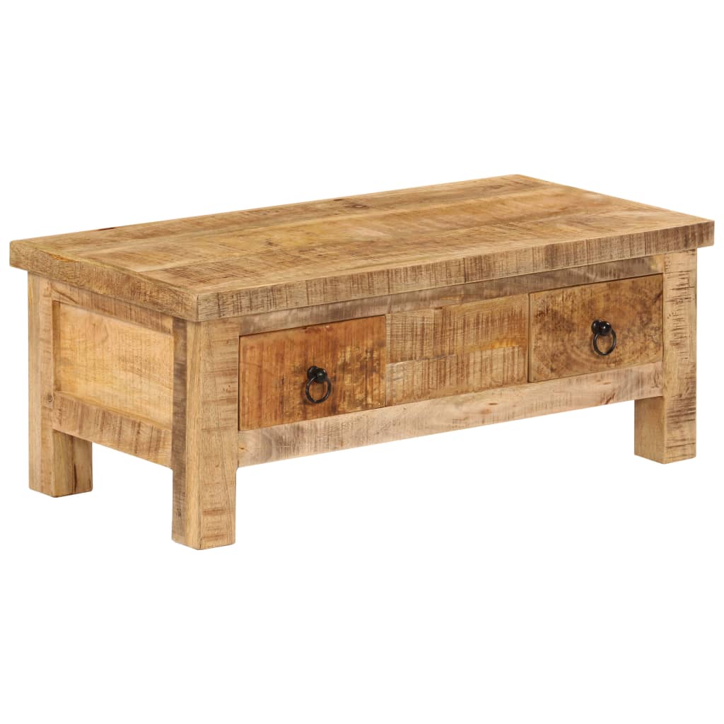 vidaXL Mesa de centro de madera maciza de mango 90x45x35 cm