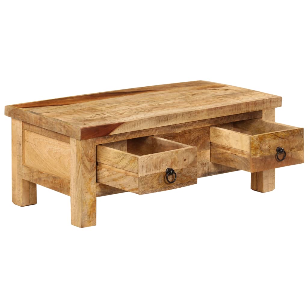 vidaXL Mesa de centro de madera maciza de mango 90x45x35 cm