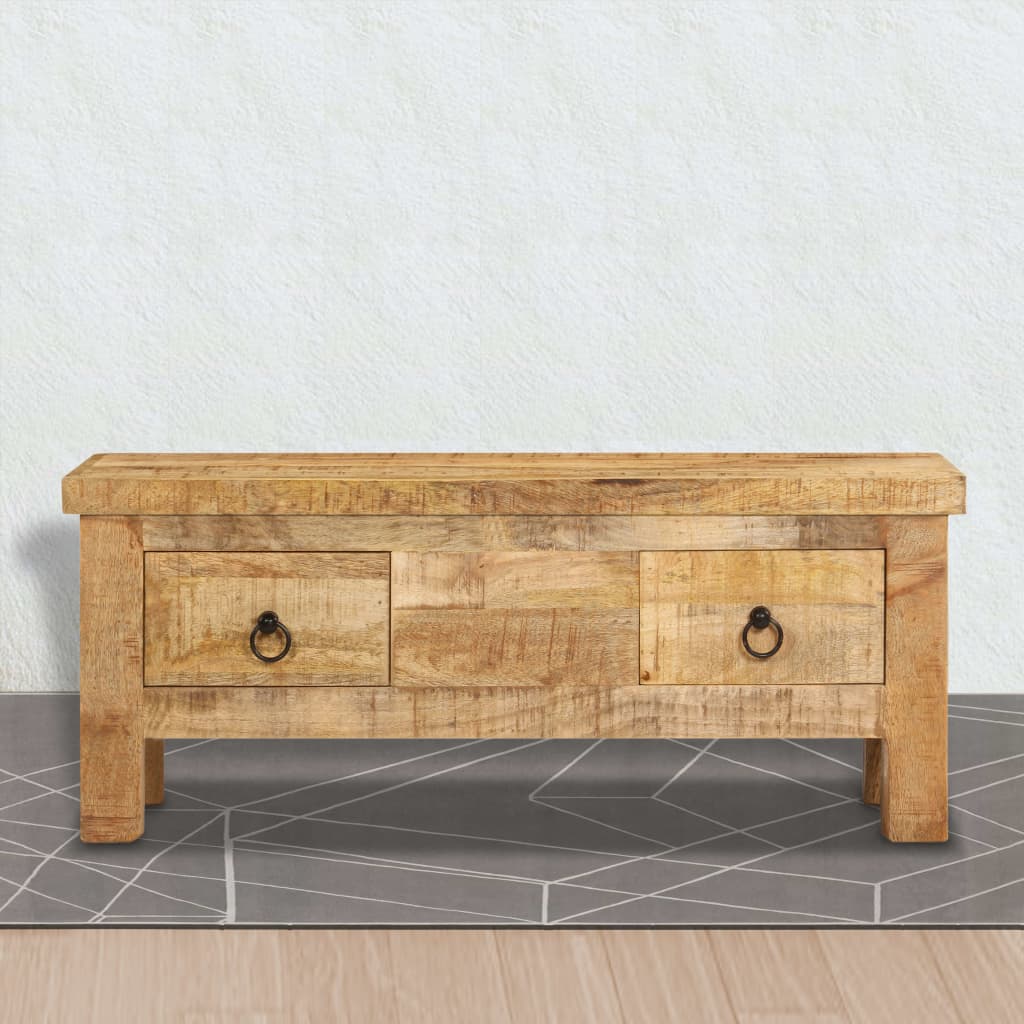 vidaXL Mesa de centro de madera maciza de mango 90x45x35 cm