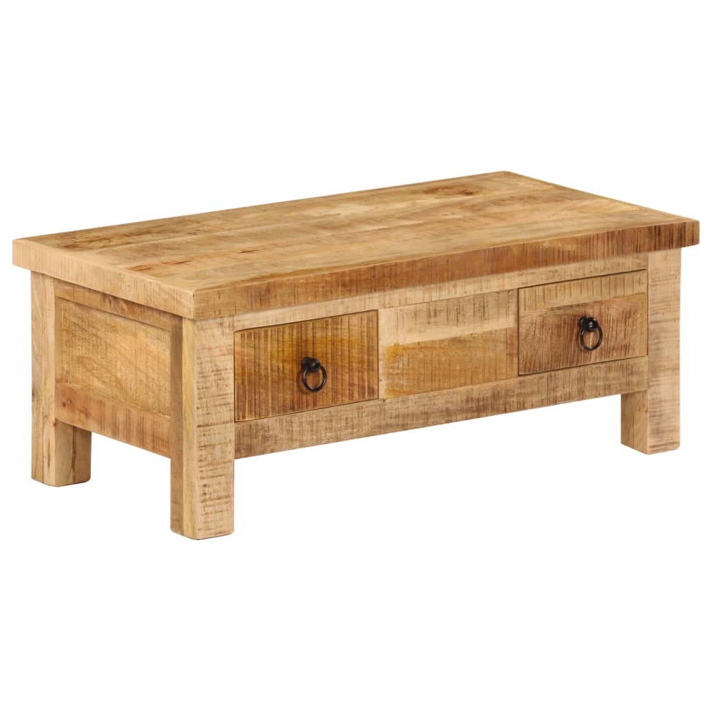 vidaXL Mesa de centro de madera maciza de mango 90x45x35 cm