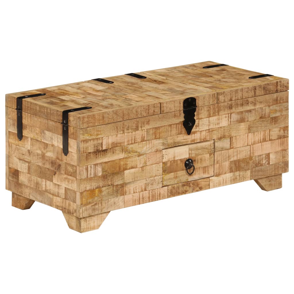 vidaXL Mesa de centro de madera maciza de mango 80x40x35 cm