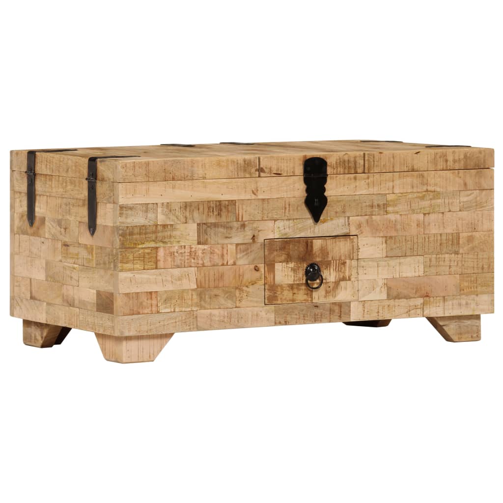 vidaXL Mesa de centro de madera maciza de mango 80x40x35 cm