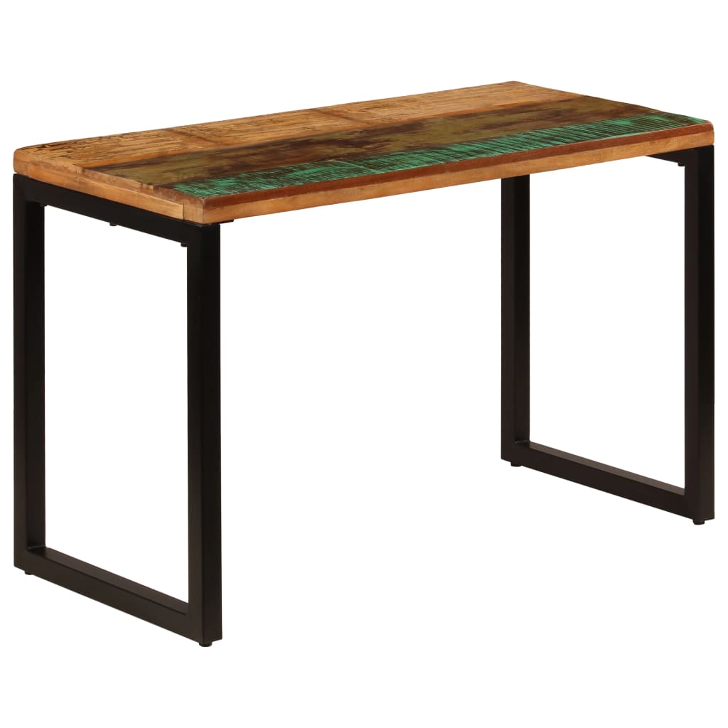 vidaXL Mesa de comedor de madera maciza reciclada y acero 115x55x76 cm