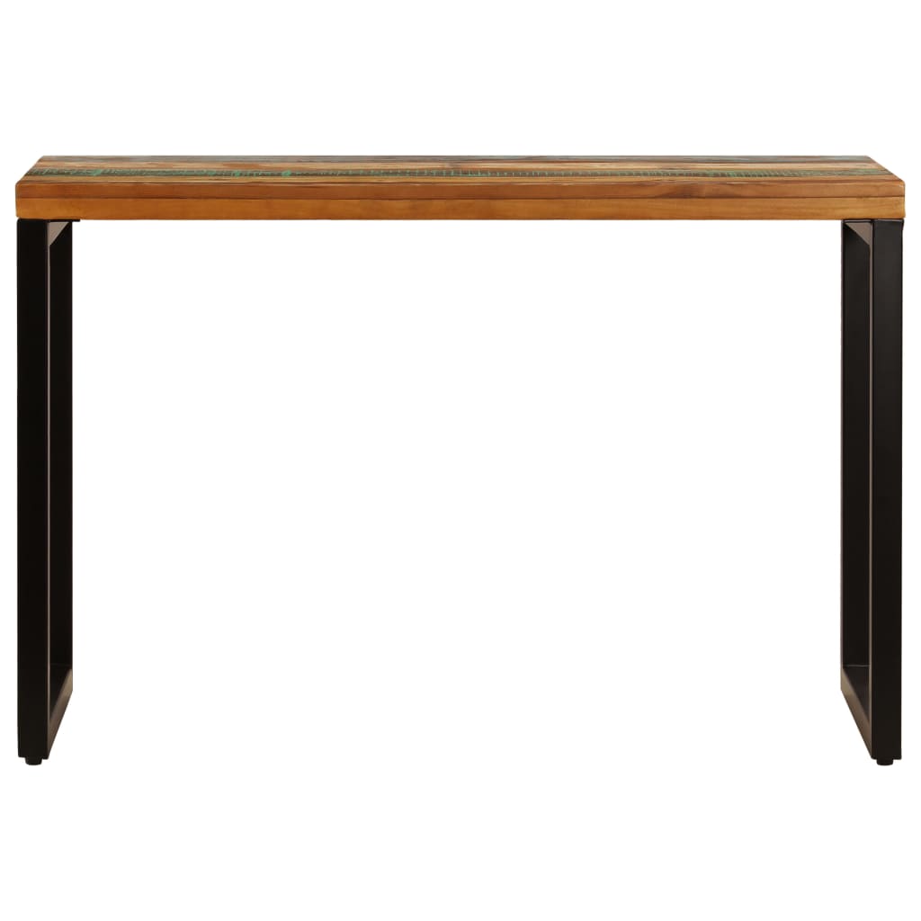 vidaXL Mesa de comedor de madera maciza reciclada y acero 115x55x76 cm