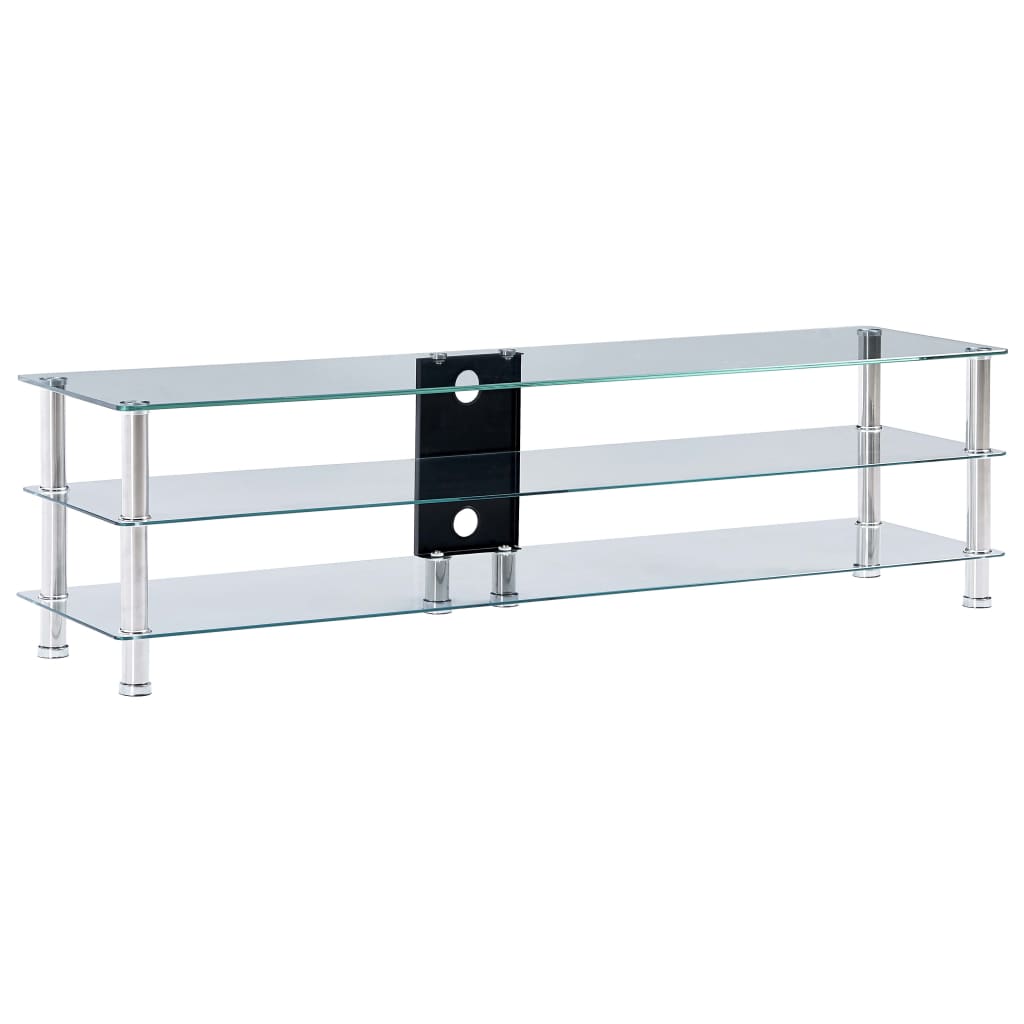 vidaXL Mueble de TV vidrio templado transparente 150x40x40 cm