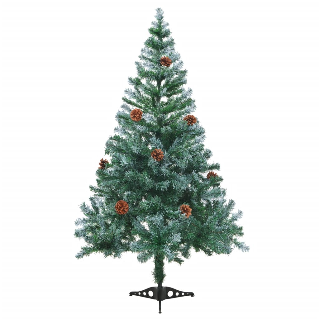 vidaXL Árbol de navidad glaseado con piñas 150 cm