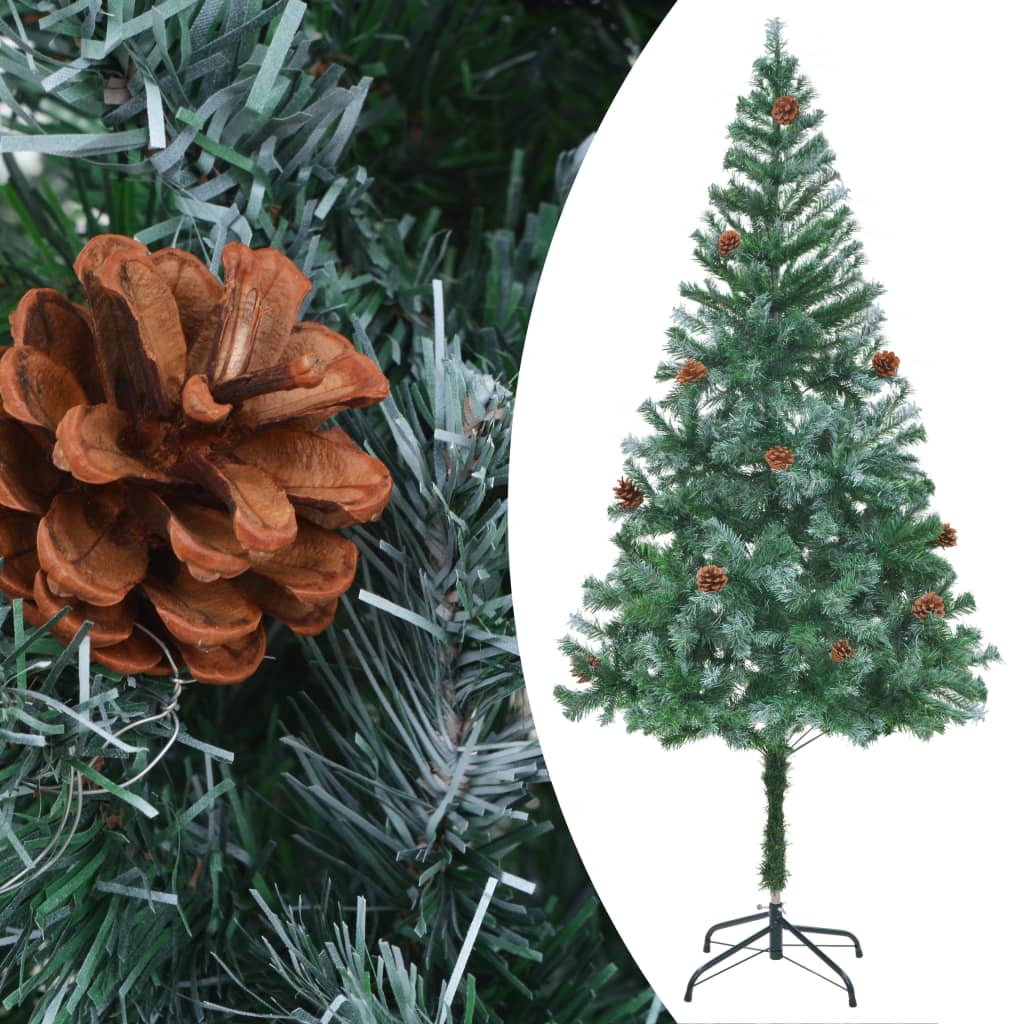 vidaXL Árbol de Navidad glaseado con piñas 180 cm